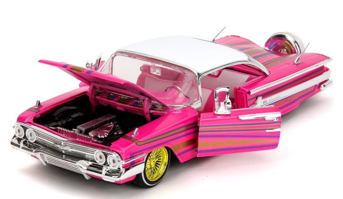 Jada ランボルギーニ& 1960 インパラ セット　pink slips 1:24 1960 Chevrolet Impala Low Rider -- Pink w/Pinstripes