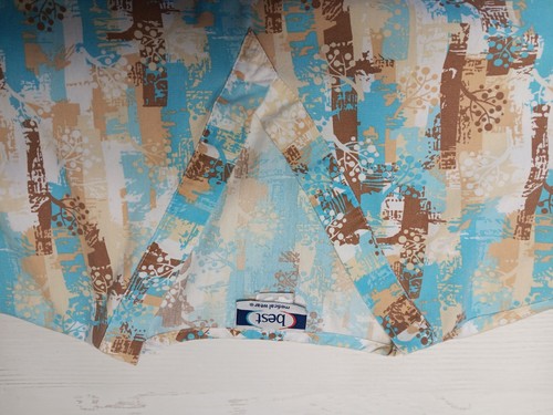 Best Medical Wear Scrub Top Size L/XL Colorful Pastel Trees See Measurements - Picture 2 of 16