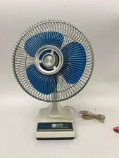 Vintage Galaxy Lasko  12” Oscillating Fan Blue Blade 3-Speed Type-12 WORKING