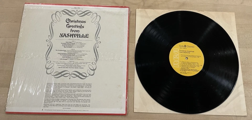 1973 Vinyl LP "CHRISTMAS GREETINGS FROM NASHVILLE" RCA ANL1-1953 VG+/EX shrink Foto 2 de 2