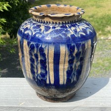 陶瓷蓝色花瓶亚洲古董| eBay