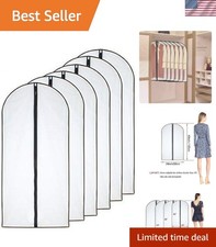 Space-Saving Zippered Garment Bag Set - 6 Pack for Superior Clothing Protection