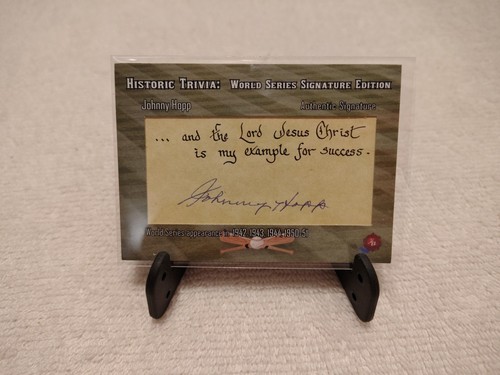 2022 Historic Autographs ~ JOHNNY HOPP 3/15 ~ Cut Auto ~ World Series Autograph - Picture 11 of 11