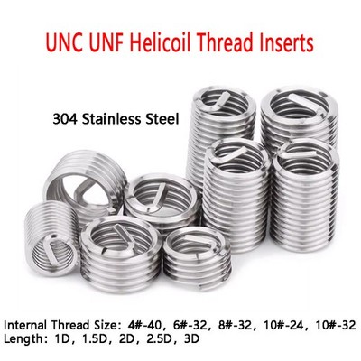 UNC UNF 4#6#8#10# Helicoil Thread Inserts Wire Insert Thread Repair A2 Stainless