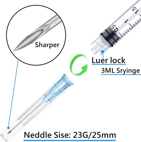 25 Pack 3Ml 23Ga Lab Syringe Tools with Measurement, Individually Packed NEW AU - Picture 4 of 6