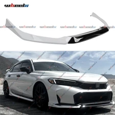 For 2025 2026 Honda Civic Yofer Style White Pearl Front Bumper Lip Splitter Kit