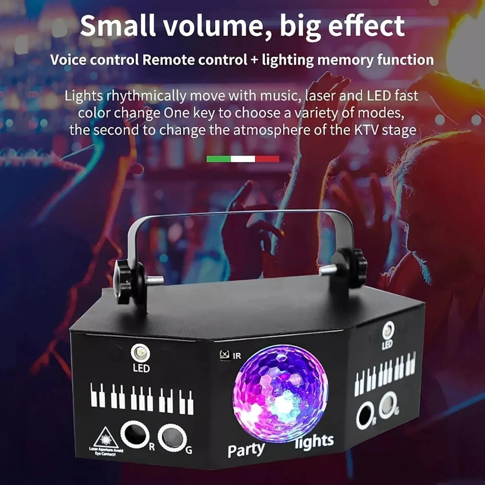 DMX RGB LED Laser Beam Scanner Projector DJ Disco Party Stage Strobe Laser Light - Image 3 of 4