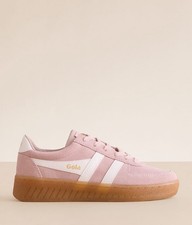 Gola Grandslam Beige Suede Women s Pink Off White Sneakers CLA589 Sz 7 New