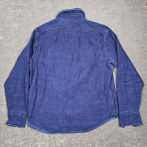 Camisa Taylor Stitch Para Hombres Grande Azul Índigo Peso Pesado Denim Ropa de Trabajo Occidental - Imagen 4 de 8
