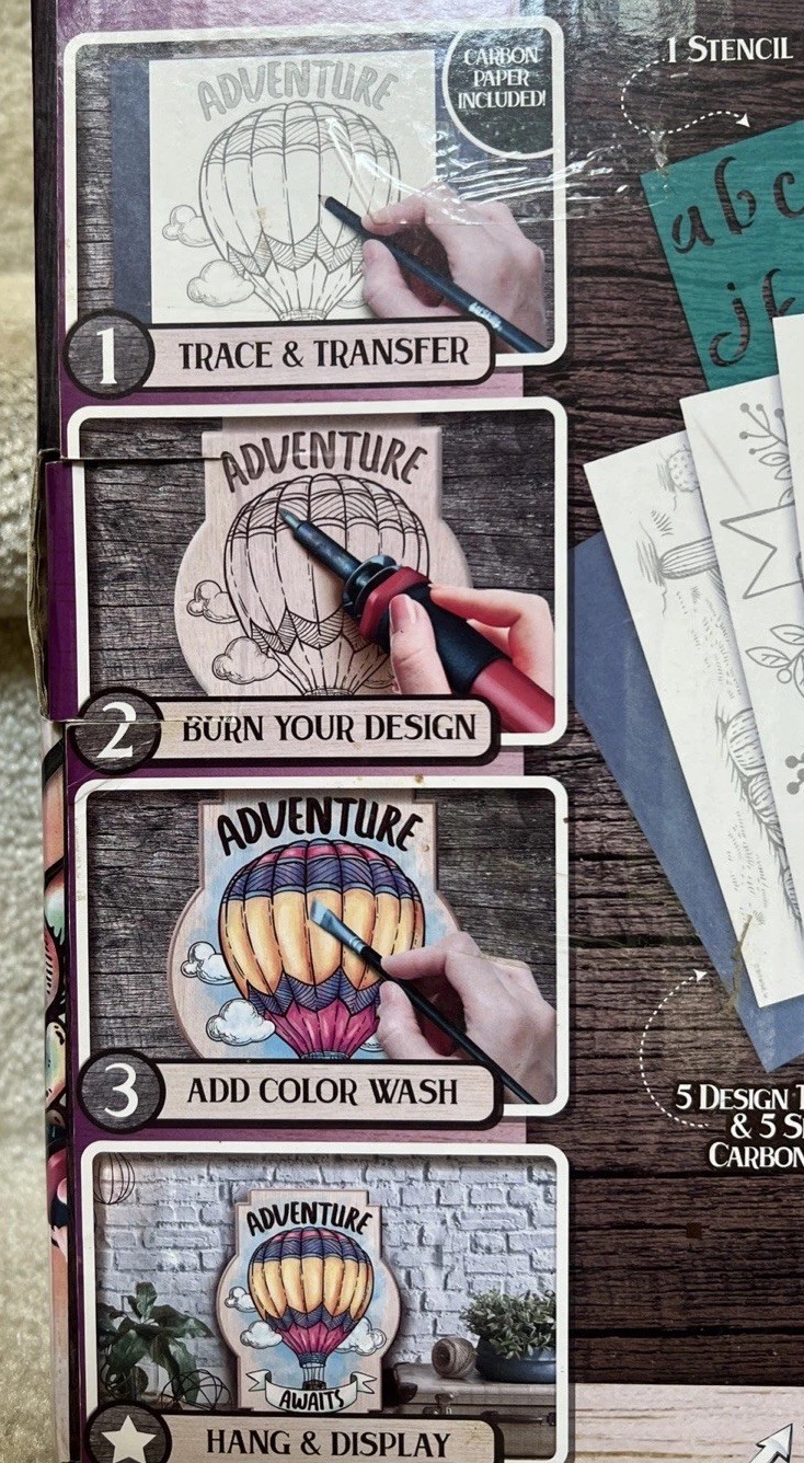 ArtSkills Wood Burning Design Studio 53-Piece Set, New In Original Pkg