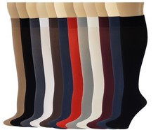 12 Pairs Pack Women Opaque Stretchy Spandex Trouser Socks Assorted
