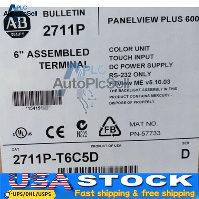 1PC New AB 2711P-T6C5D PanelView Plus 600 Factory Seal Fast Shipping US Free Tax