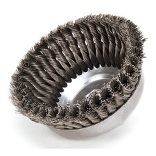 WEILER 94122 Knot Wire Cup Brush,Threaded Arbor,6 In. 5X892
