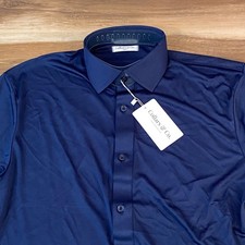 Collars  Co Dress Collar Polo Shirt Mens Small Navy Blue Short Sleeve