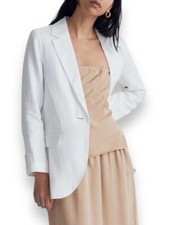 Madewell The Larsen Blazer 100 Linen White Jacket Size Large Oversized