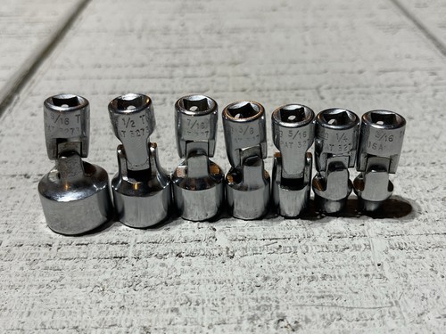 SNAP-ON TOOLS 7 PIECE 1/4” DRIVE SAE. SHALLOW SWIVEL SOCKET SET TMU - Picture 4 of 9