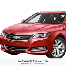 For Chevy Impala 14-16 Fog Light Cover Grilles 2-Pc Polished 8x6 mm Horizontal
