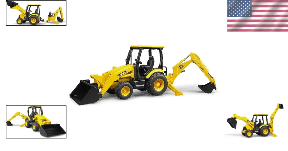 JCB MIDI CX Backhoe Loader - Realistic Construction Toy - Image 2 of 4