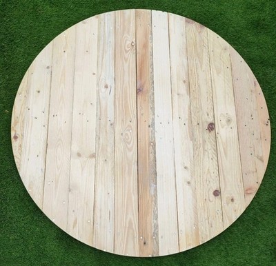 Beizfertig geschliffen (110 cm) rustikale Holztischplatte aus Palettenholz - 