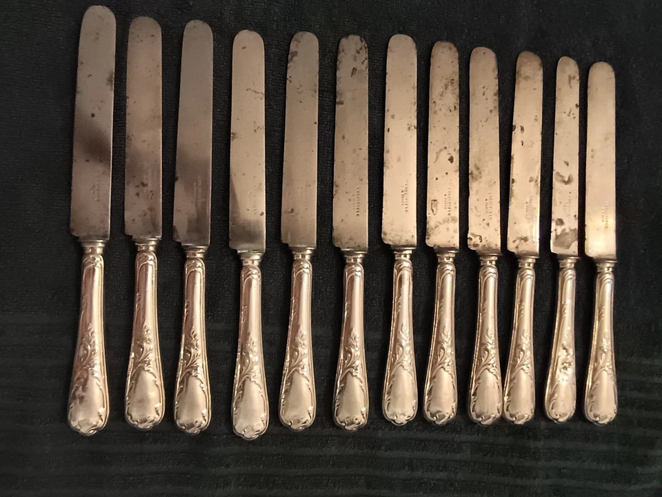 12 antike Christofle Marly Tafelmesser sehr große Ausführung 26,5 cm - Bild 1 von 4