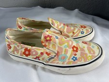 Vans Slip On Groovy Floral Sneakers W8.5/M7 Eco Crush Retro Throwback Hippie