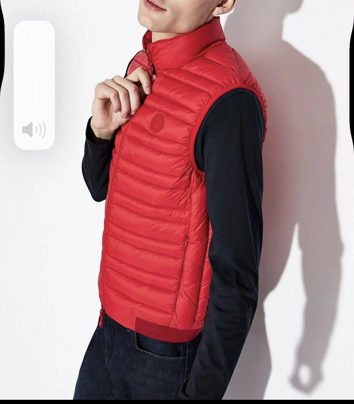 ARMANI EXCHANGE Men's A|X LOGO Quilted Packable Down Puffer Vest with TOTE SZ.M