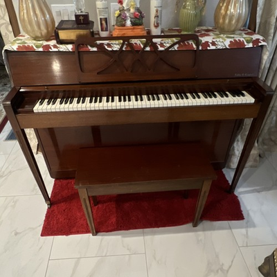 #ad Kohler amp; Campbell Spinet Upright Piano 88 Keys Brown Wood Finish with Bench $499.99