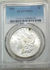 1881 P Morgan Silver Dollar PCGS MS61 Frosty Just Graded New Holder #M262C