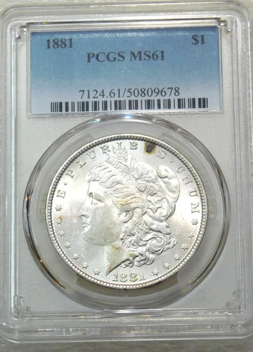 1881 P Morgan Silver Dollar PCGS MS61 Frosty Just Graded New Holder #M262C