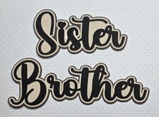 Brother And Sister Titles. Cream And Brown. Scrapbook, Card Making Paper Piecing