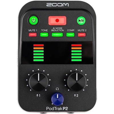 Zoom PodTrak P2 Podcasting Recorder for USB Microphones