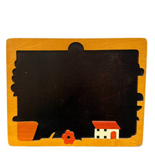 Vintage Wooden Chalk Board Blackboard Kids Drawing School Retro Frame Decor