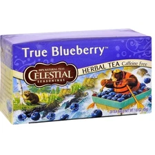 Celestial Seasonings True Blueberry Herbal Tea 20 Count Caffeine Free Bags