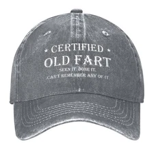 Funny Hat Certified Old Fart Baseball Cap Dad Hat Trucker Hat Adjusta GRAY