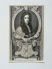 Antique Engraving – Daniel Finch, Earl of Nottingham, British Noble, 1738