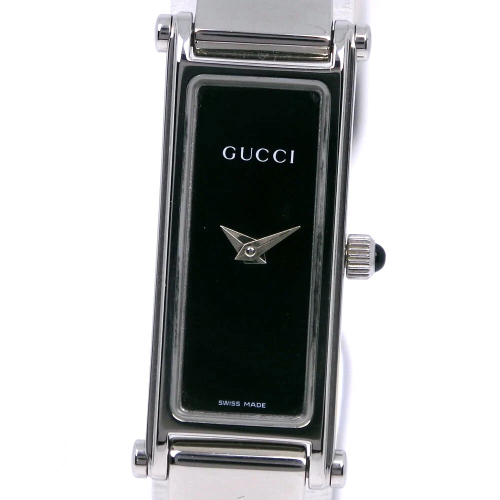 GUCCI 1500L Watches blackDial Stainless Steel Quartz Analog display Women