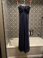 Davids Bridal Size 2 Sweetheart Bust Maxi Bridesmaid Dress Deep Royal Navy Blue