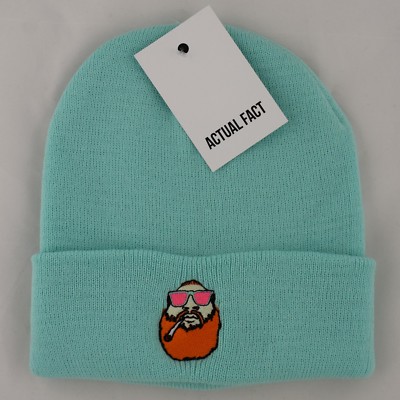 Action Bronson Smoking Weed embroidered Hip Hop Roll Up Mint Beanie Hat by AF