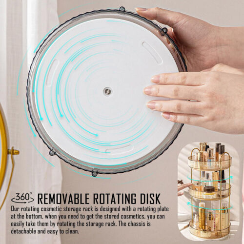 Rotating Makeup Organizer Home Storage Shelf Beauty Products Cosmetic Holder Box - Picture 8 of 19