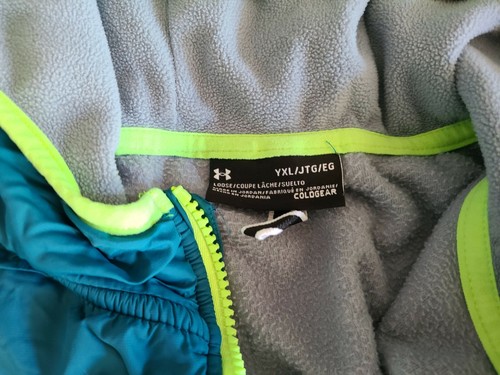 Under Armour Jacket Fleece Full Zip Running Athletic Hooded Girls/Boys Size XL - Picture 7 of 8