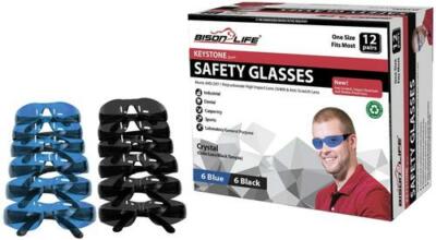 Keystone Color Lens Black Temple Safety Glasses (Pack of 12)