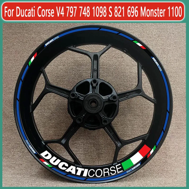 For Ducati Corse V4 797 748 1098 S 821 Wheel Hub Decal Rim Decoration Waterproof Foto 3 de 4