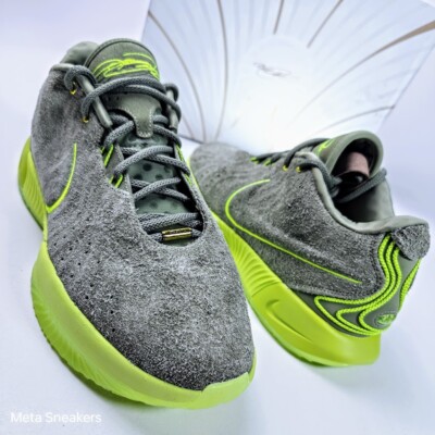 Nike Lebron 21 US 10.5 Men's Oil Green Volt Suede Air Basketball FV2345 302 NIB