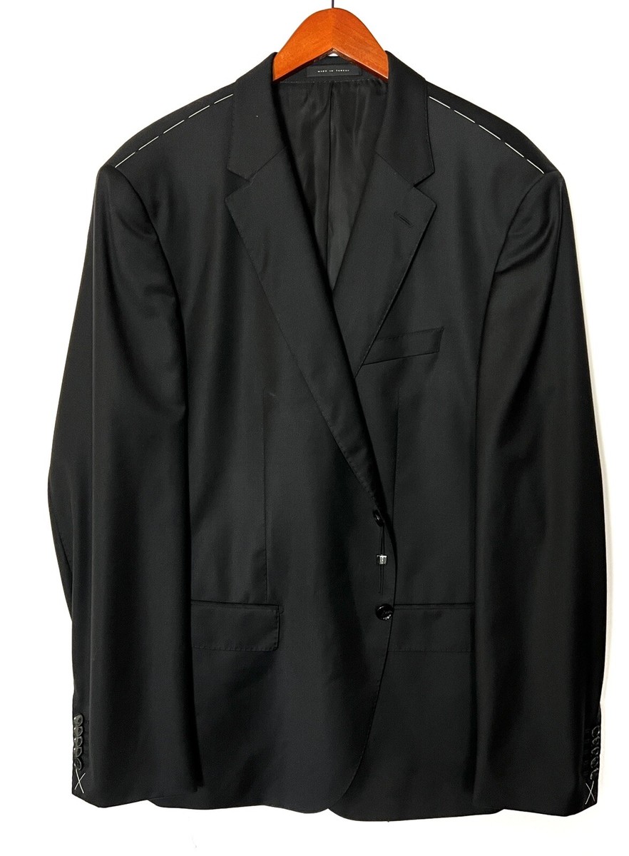 hugo boss ラグジュアリーライン　スーパー150 ジャケット　54 377 Hugo Boss T-Harvers4 Luxury Choice 150's Black Suit Jacket