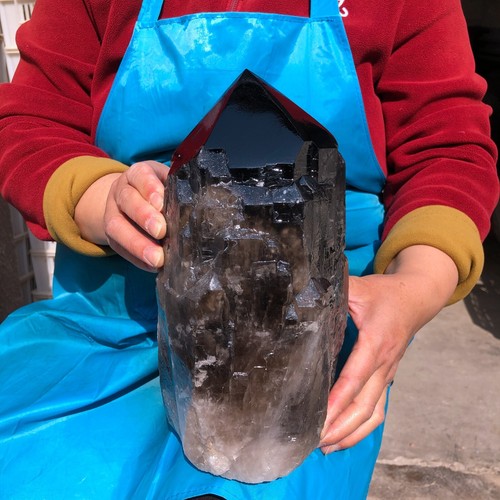 13.6LB Natural Dark tea quartz Crystal Backbone Specimen Reiki Mineral Decor 448