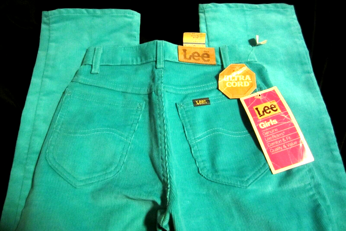 LEE Vintage Turquoise Girls Rider Straight Leg Ultra Corduroy Size