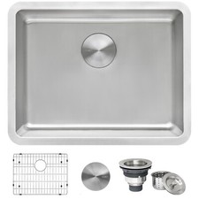 Ruvati 23" Kitchen Sink 16 Gauge Stainless Steel Single Bowl   RVM5908 111432 