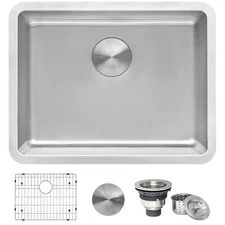 Ruvati 23" Kitchen Sink 16 Gauge Stainless Steel Single Bowl – RVM5908 (111432)