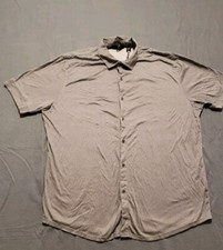 Hart Schaffner Marx Button Up Men Size XL Gray Geometric Short Sleeve