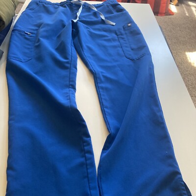 FIGS scrub Pants Blue Zipper Pocket Lighter String M / P 